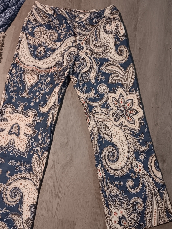 Denim - Blue Paisley Women’s Wide-Leg Jeans